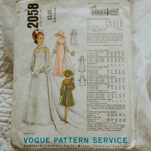 1960s handmade vogue pattern and wedding dress - Picture 6 of 15